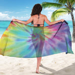 Pastel Spiral Tie Dye Print Beach Sarong Wrap