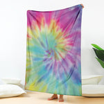 Pastel Spiral Tie Dye Print Blanket