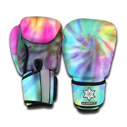 Pastel Spiral Tie Dye Print Boxing Gloves