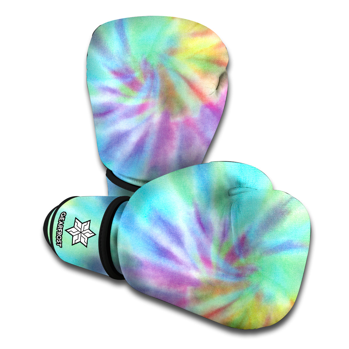 Pastel Spiral Tie Dye Print Boxing Gloves