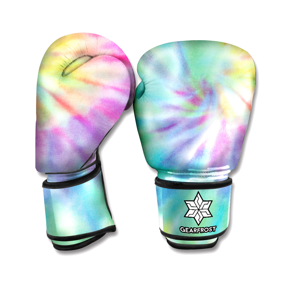Pastel Spiral Tie Dye Print Boxing Gloves