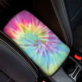 Pastel Spiral Tie Dye Print Car Center Console Cover