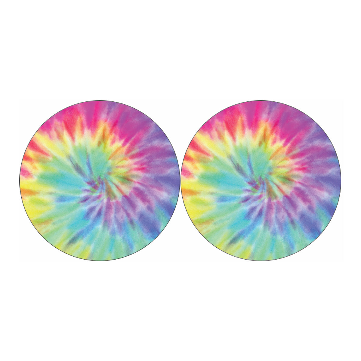 Pastel Spiral Tie Dye Print Car Coasters