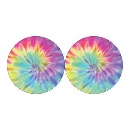 Pastel Spiral Tie Dye Print Car Coasters