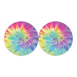 Pastel Spiral Tie Dye Print Car Coasters