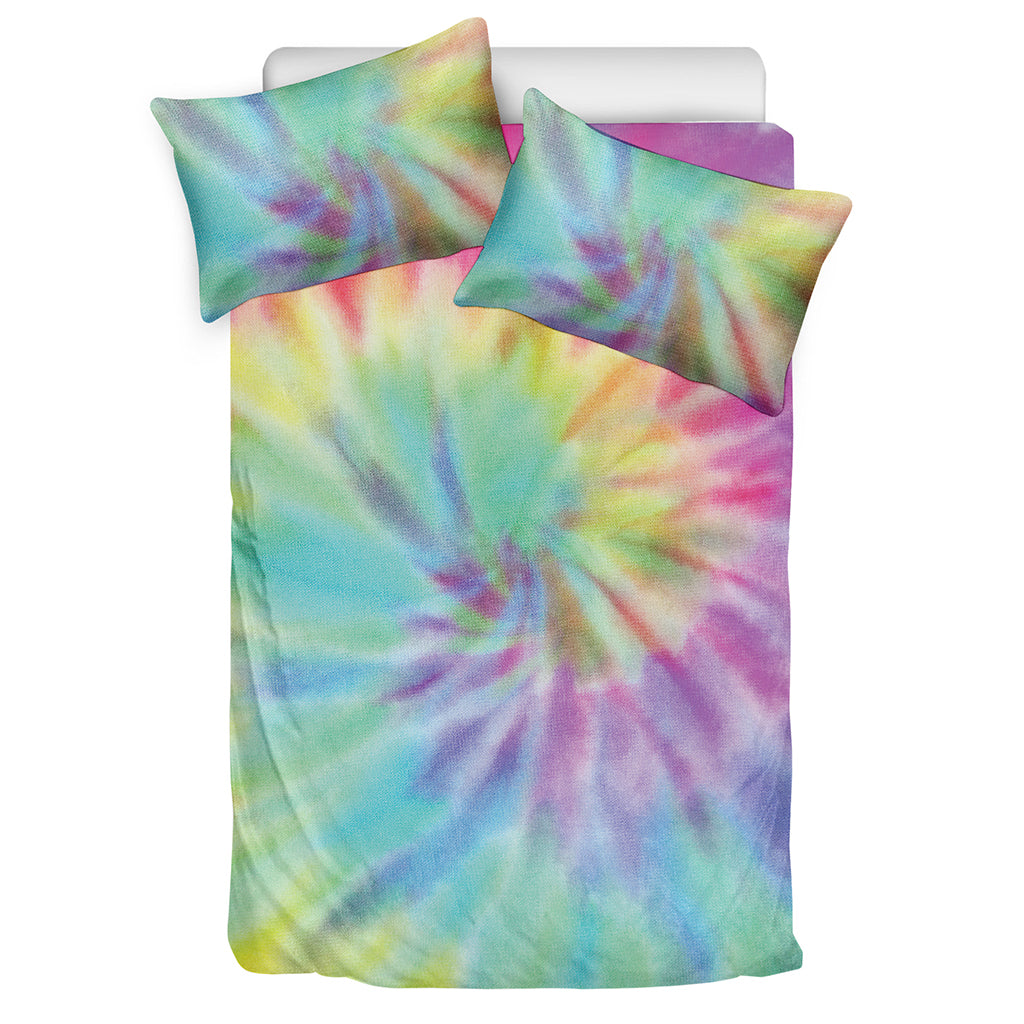 Pastel Spiral Tie Dye Print Duvet Cover Bedding Set