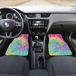 Pastel Spiral Tie Dye Print Front and Back Car Floor Mats