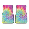 Pastel Spiral Tie Dye Print Front Car Floor Mats