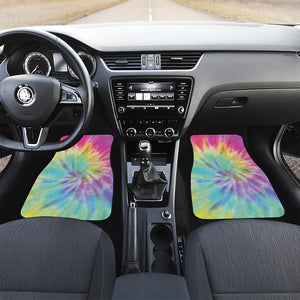 Pastel Spiral Tie Dye Print Front Car Floor Mats