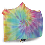 Pastel Spiral Tie Dye Print Hooded Blanket