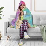 Pastel Spiral Tie Dye Print Hooded Blanket