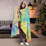 Pastel Spiral Tie Dye Print Hooded Blanket