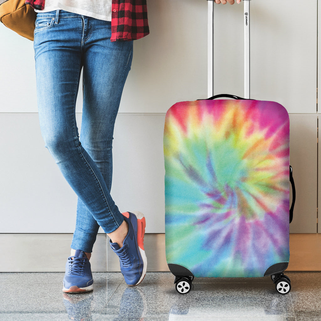 Pastel Spiral Tie Dye Print Luggage Cover