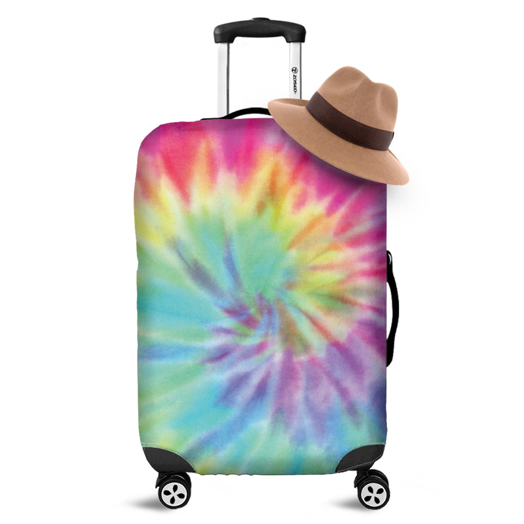 Pastel Spiral Tie Dye Print Luggage Cover
