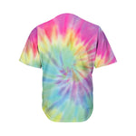 Pastel Spiral Tie Dye Print Men's Baseball Jersey