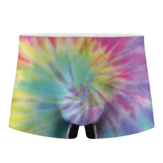 Pastel Spiral Tie Dye Print Men's Boxer Briefs