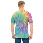 Pastel Spiral Tie Dye Print Men's T-Shirt