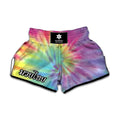 Pastel Spiral Tie Dye Print Muay Thai Boxing Shorts