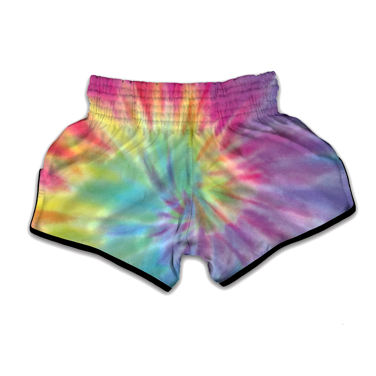 Pastel Spiral Tie Dye Print Muay Thai Boxing Shorts