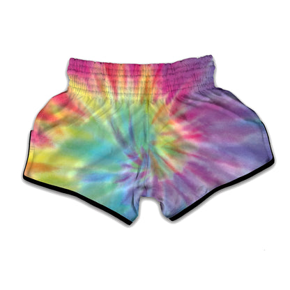 Pastel Spiral Tie Dye Print Muay Thai Boxing Shorts