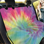 Pastel Spiral Tie Dye Print Pet Car Back Seat Cover