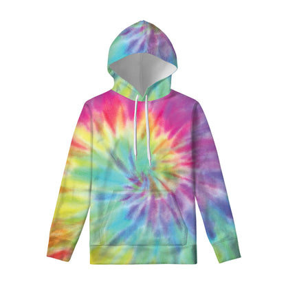 Pastel Spiral Tie Dye Print Pullover Hoodie