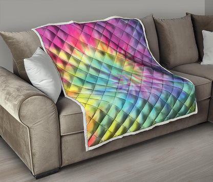 Pastel Spiral Tie Dye Print Quilt
