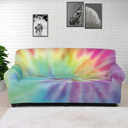 Pastel Spiral Tie Dye Print Sofa Cover