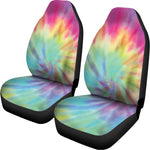 Pastel Spiral Tie Dye Print Universal Fit Car Seat Covers