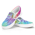 Pastel Spiral Tie Dye Print White Slip On Sneakers