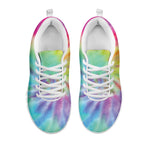 Pastel Spiral Tie Dye Print White Sneakers