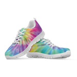 Pastel Spiral Tie Dye Print White Sneakers