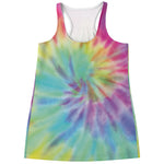 Pastel Spiral Tie Dye Print Women's Racerback Tank Top