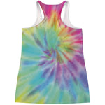 Pastel Spiral Tie Dye Print Women's Racerback Tank Top