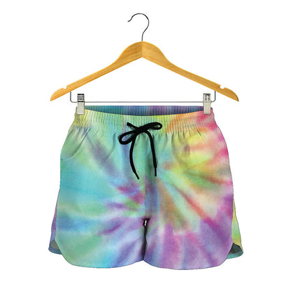 Pastel Spiral Tie Dye Print Women's Shorts