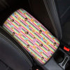 Pastel Striped Cupcake Pattern Print Car Center Console Cover