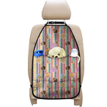 Pastel Striped Cupcake Pattern Print Car Seat Organizers