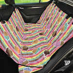 Pastel Striped Cupcake Pattern Print Pet Car Back Seat Cover