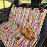 Pastel Striped Cupcake Pattern Print Pet Car Back Seat Cover