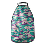 Pastel Teal And Purple Camouflage Print Car Seat Organizers