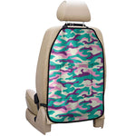 Pastel Teal And Purple Camouflage Print Car Seat Organizers