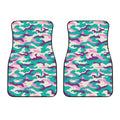 Pastel Teal And Purple Camouflage Print Front Car Floor Mats