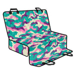 Pastel Teal And Purple Camouflage Print Pet Car Back Seat Cover