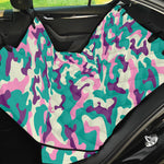 Pastel Teal And Purple Camouflage Print Pet Car Back Seat Cover