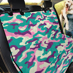 Pastel Teal And Purple Camouflage Print Pet Car Back Seat Cover