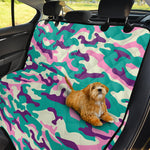 Pastel Teal And Purple Camouflage Print Pet Car Back Seat Cover