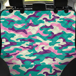 Pastel Teal And Purple Camouflage Print Pet Car Back Seat Cover