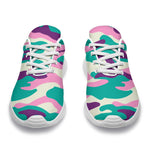 Pastel Teal And Purple Camouflage Print Sport Shoes GearFrost