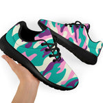 Pastel Teal And Purple Camouflage Print Sport Shoes GearFrost