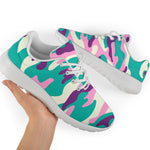 Pastel Teal And Purple Camouflage Print Sport Shoes GearFrost